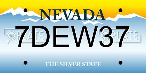 7DEW37 Nevada License Plate