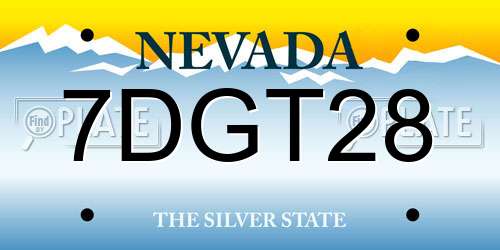 7DGT28 Nevada License Plate