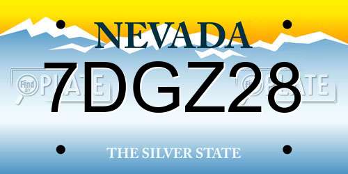 7DGZ28 Nevada License Plate