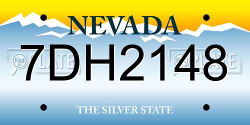 7DH2148 Nevada License Plate