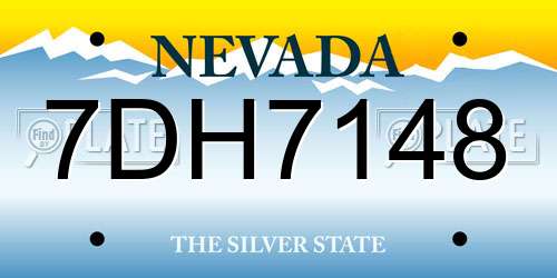 7DH7148 Nevada License Plate