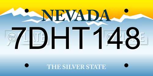 7DHT148 Nevada License Plate