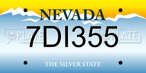 7DI355 Nevada License Plate