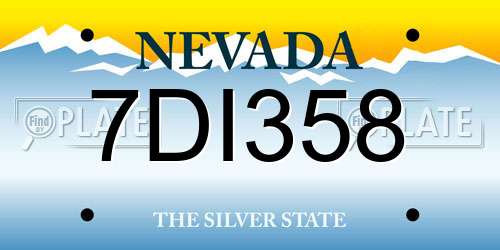 7DI358 Nevada License Plate