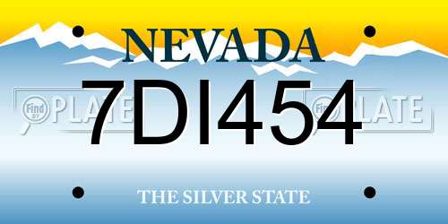 7DI454 Nevada License Plate