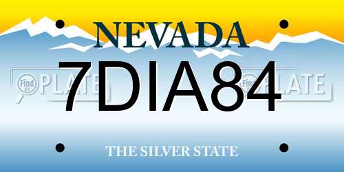 7DIA84 Nevada License Plate