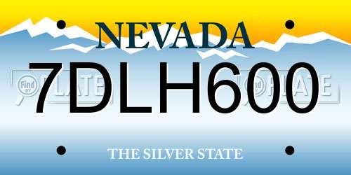 7DLH600 Nevada License Plate