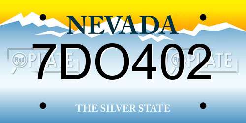 7DO402 Nevada License Plate