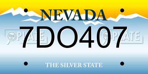 7DO407 Nevada License Plate
