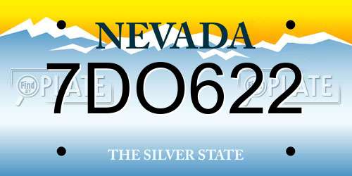 7DO622 Nevada License Plate