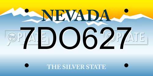 7DO627 Nevada License Plate