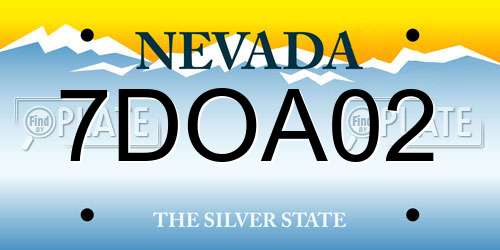 7DOA02 Nevada License Plate