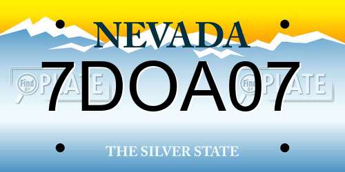 7DOA07 Nevada License Plate