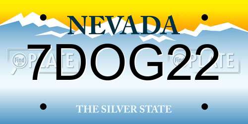 7DOG22 Nevada License Plate