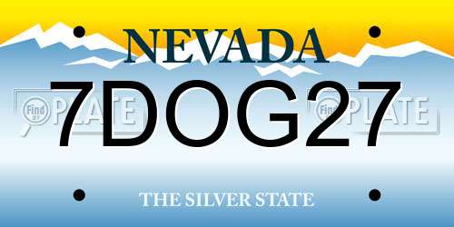 7DOG27 Nevada License Plate