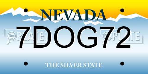 7DOG72 Nevada License Plate