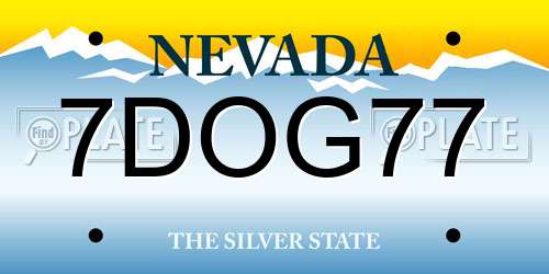 7DOG77 Nevada License Plate