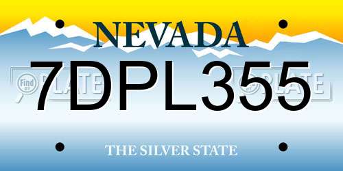 7DPL355 Nevada License Plate