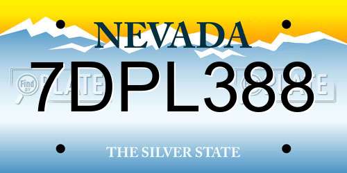 7DPL388 Nevada License Plate