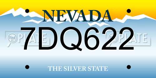 7DQ622 Nevada License Plate