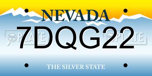7DQG22 Nevada License Plate