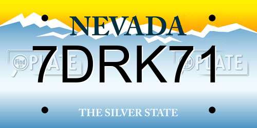 7DRK71 Nevada License Plate