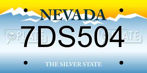 7DS504 Nevada License Plate