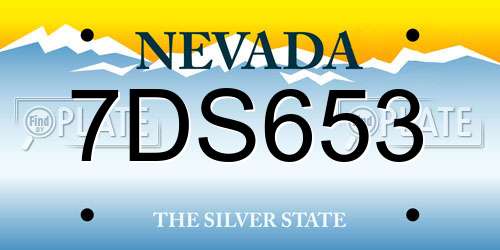 7DS653 Nevada License Plate