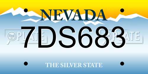 7DS683 Nevada License Plate
