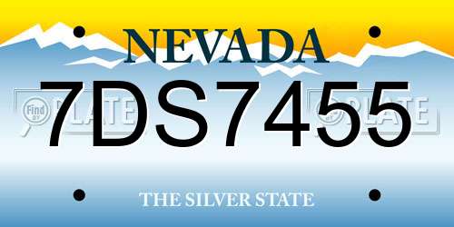 7DS7455 Nevada License Plate