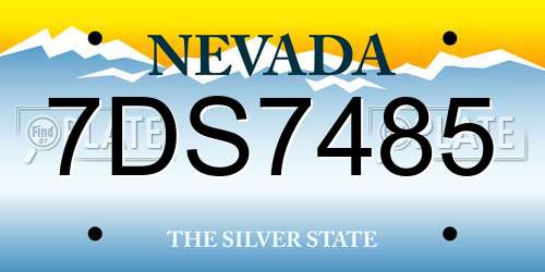 7DS7485 Nevada License Plate
