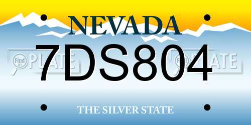 7DS804 Nevada License Plate