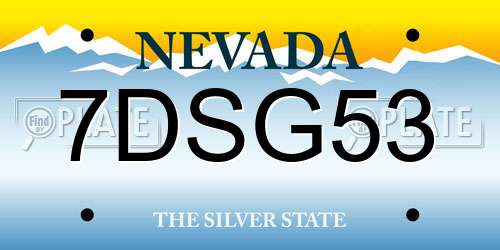 7DSG53 Nevada License Plate