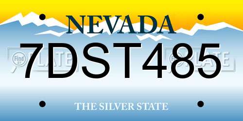 7DST485 Nevada License Plate