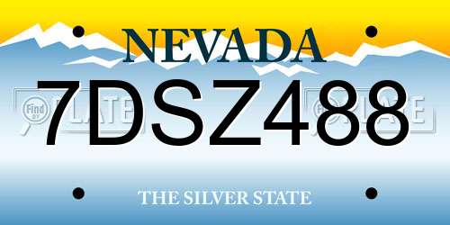 7DSZ488 Nevada License Plate