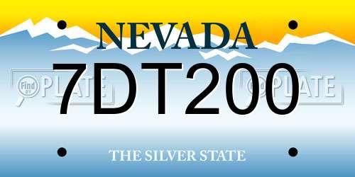 7DT200 Nevada License Plate