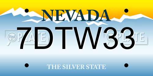 7DTW33 Nevada License Plate