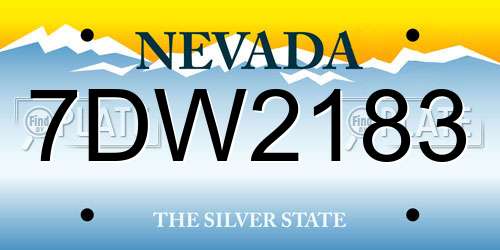 7DW2183 Nevada License Plate