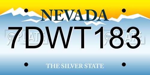 7DWT183 Nevada License Plate