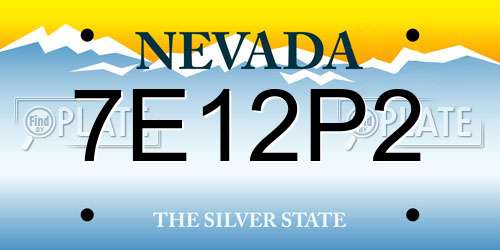 7E12P2 Nevada License Plate