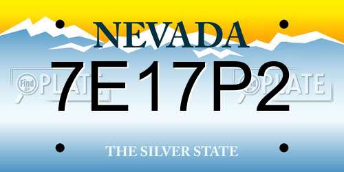 7E17P2 Nevada License Plate