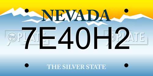 7E40H2 Nevada License Plate