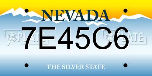 7E45C6 Nevada License Plate