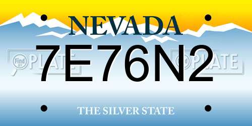 7E76N2 Nevada License Plate