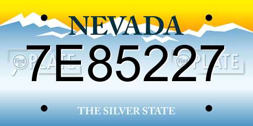 7E85227 Nevada License Plate