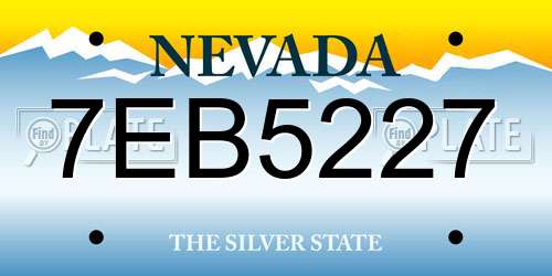 7EB5227 Nevada License Plate