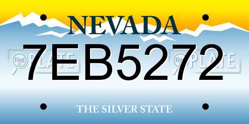 7EB5272 Nevada License Plate