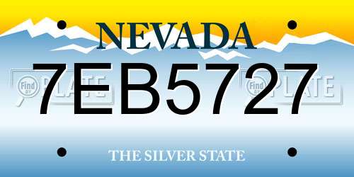 7EB5727 Nevada License Plate