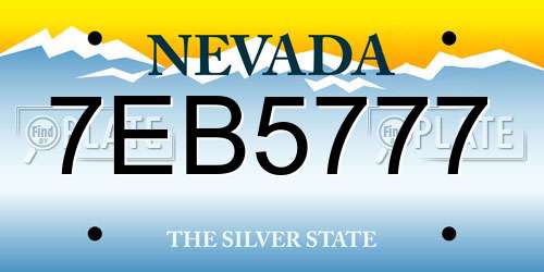 7EB5777 Nevada License Plate