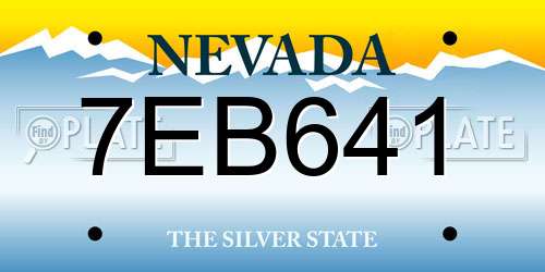 7EB641 Nevada License Plate
